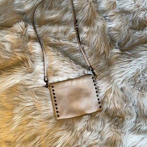 Perfect size crossbody purse Rebecca Minkoff taupe and black